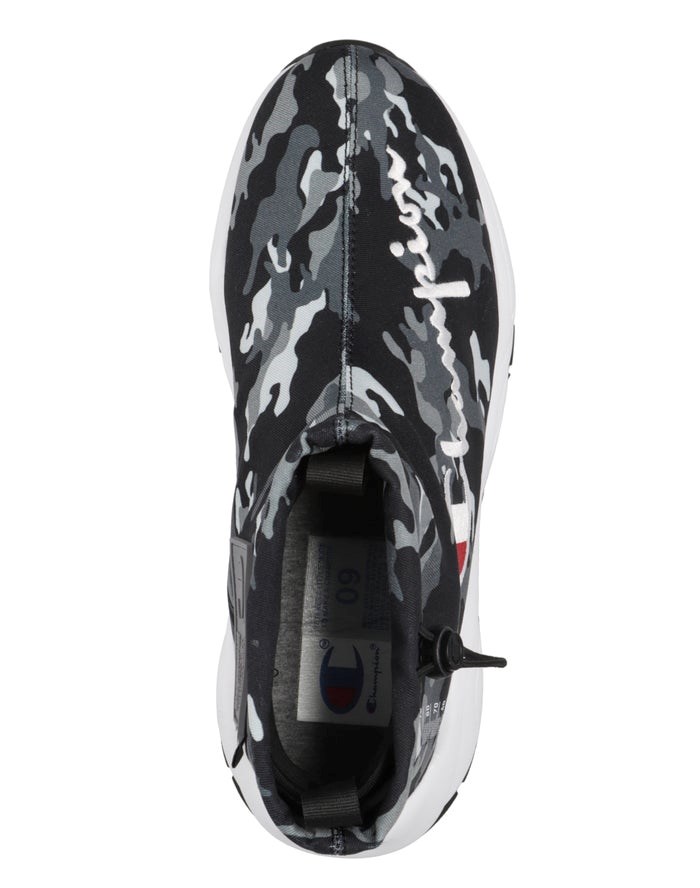 Black / White Champion Rally Drizzle Men's Sneakers | JZGLCN458
